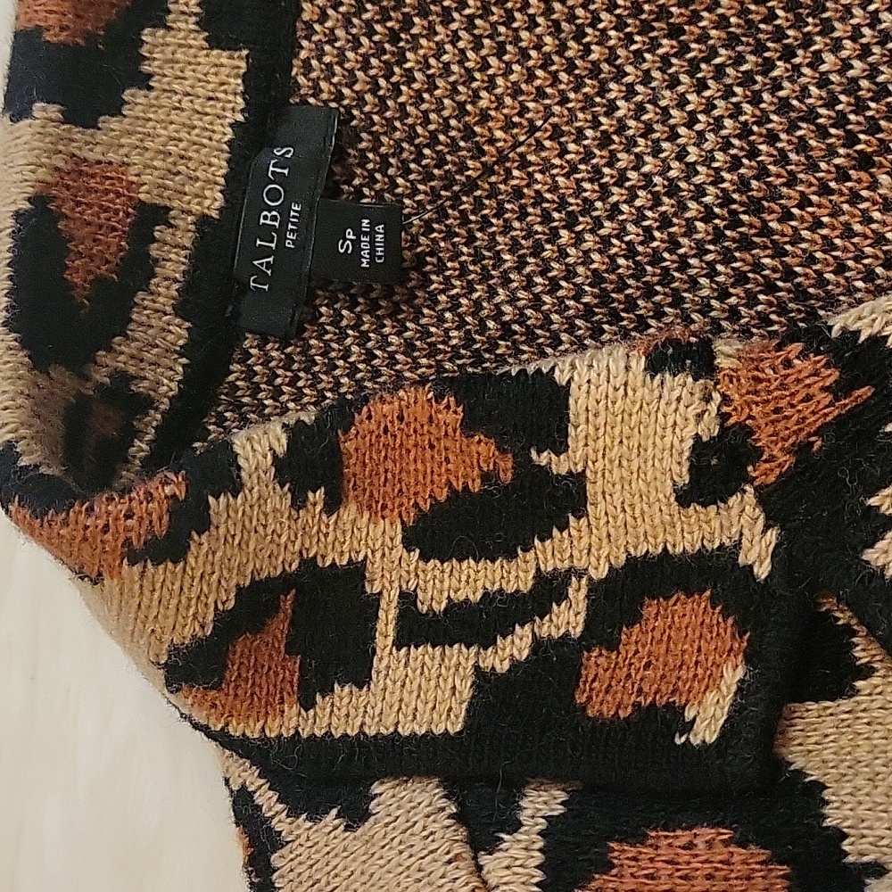 Talbots Open-Front Leopard Print Cardigan/Knit Bl… - image 6